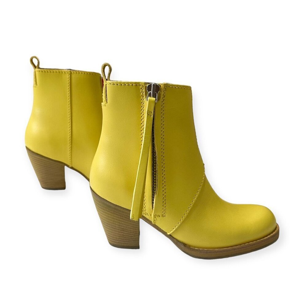 Acne Studios Pistol Boots in Lemon Yellow Leather – Size 37 – New in Box - Picture 8 of 16
